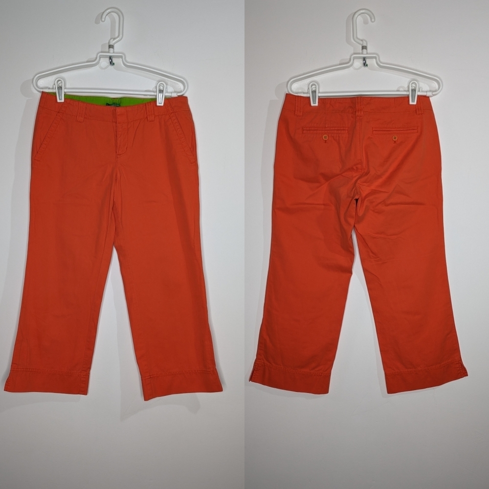 Lilly Pulitzer white tag orange Bailey Skinny Palm Beach Fit Capri pant 4